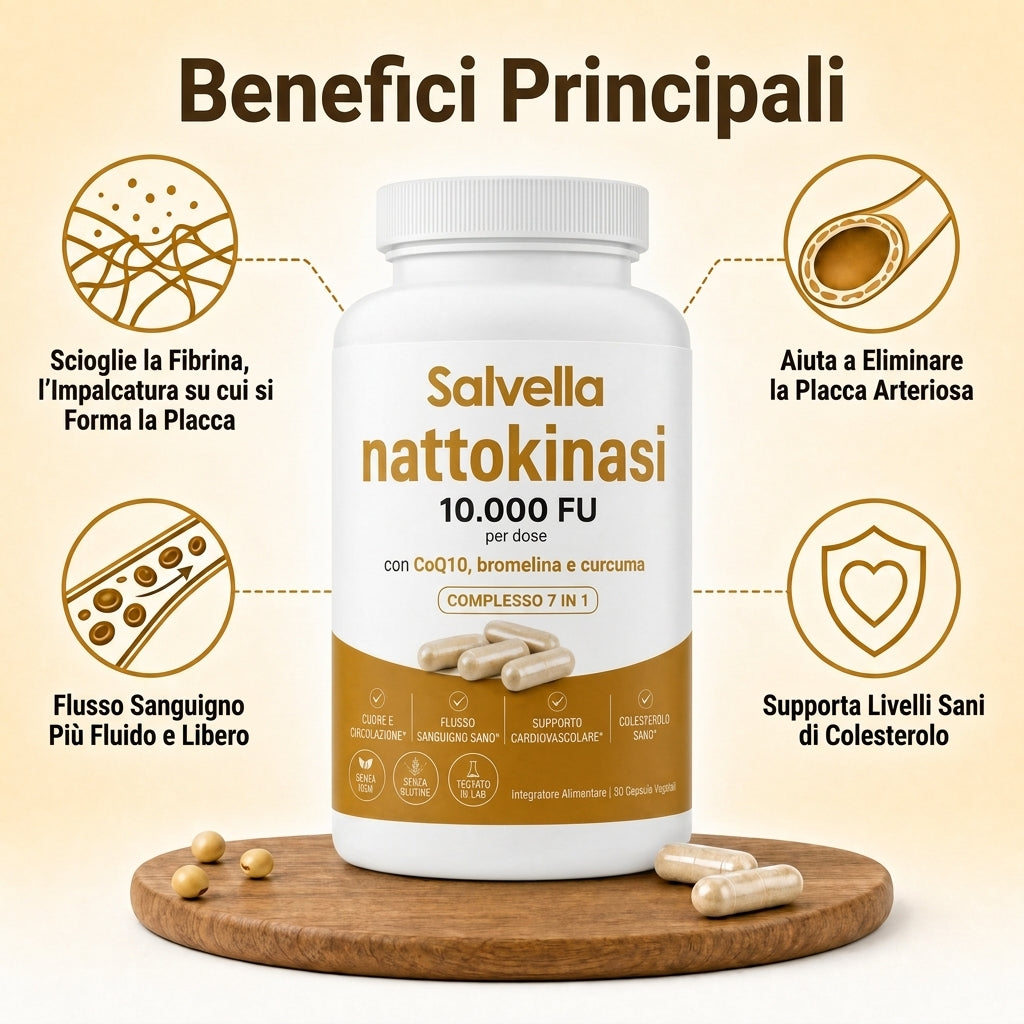 Nattokinasi Massima Potenza 10.000 FU | Supporto alla Circolazione