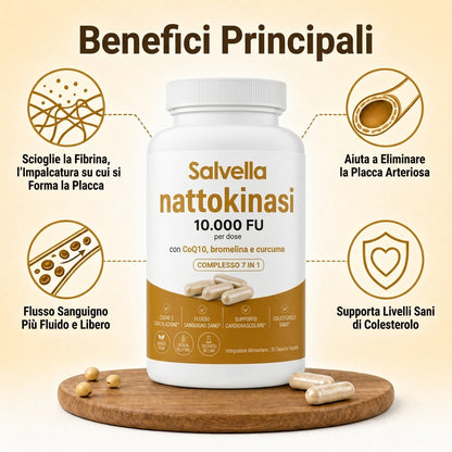 Nattokinasi Massima Potenza 10.000 FU | Supporto alla Circolazione