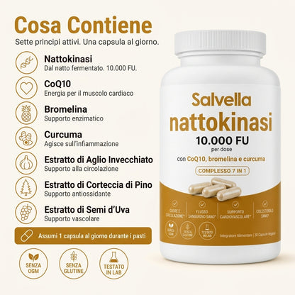 Nattokinasi Massima Potenza 10.000 FU | Supporto alla Circolazione
